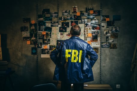 FBI agent reviewing images