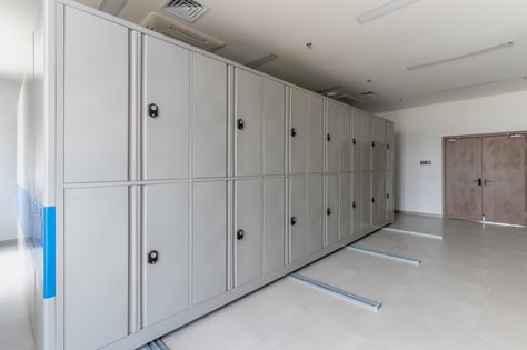 Cabinets in storage