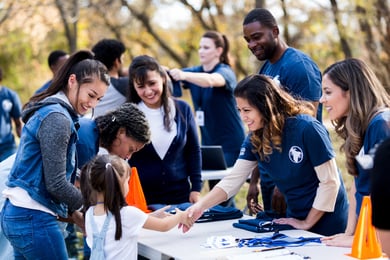 People at community event