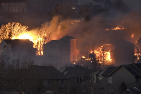 Wildfire destroying homes