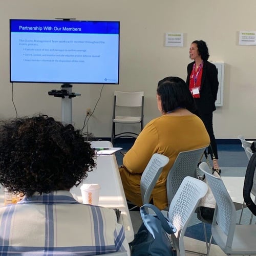HAI Group Regional Claims Manager Janelle Howard discusses the claims process during HAI Group's Mid-Atlantic Risk Control Collaborative in August 2023.