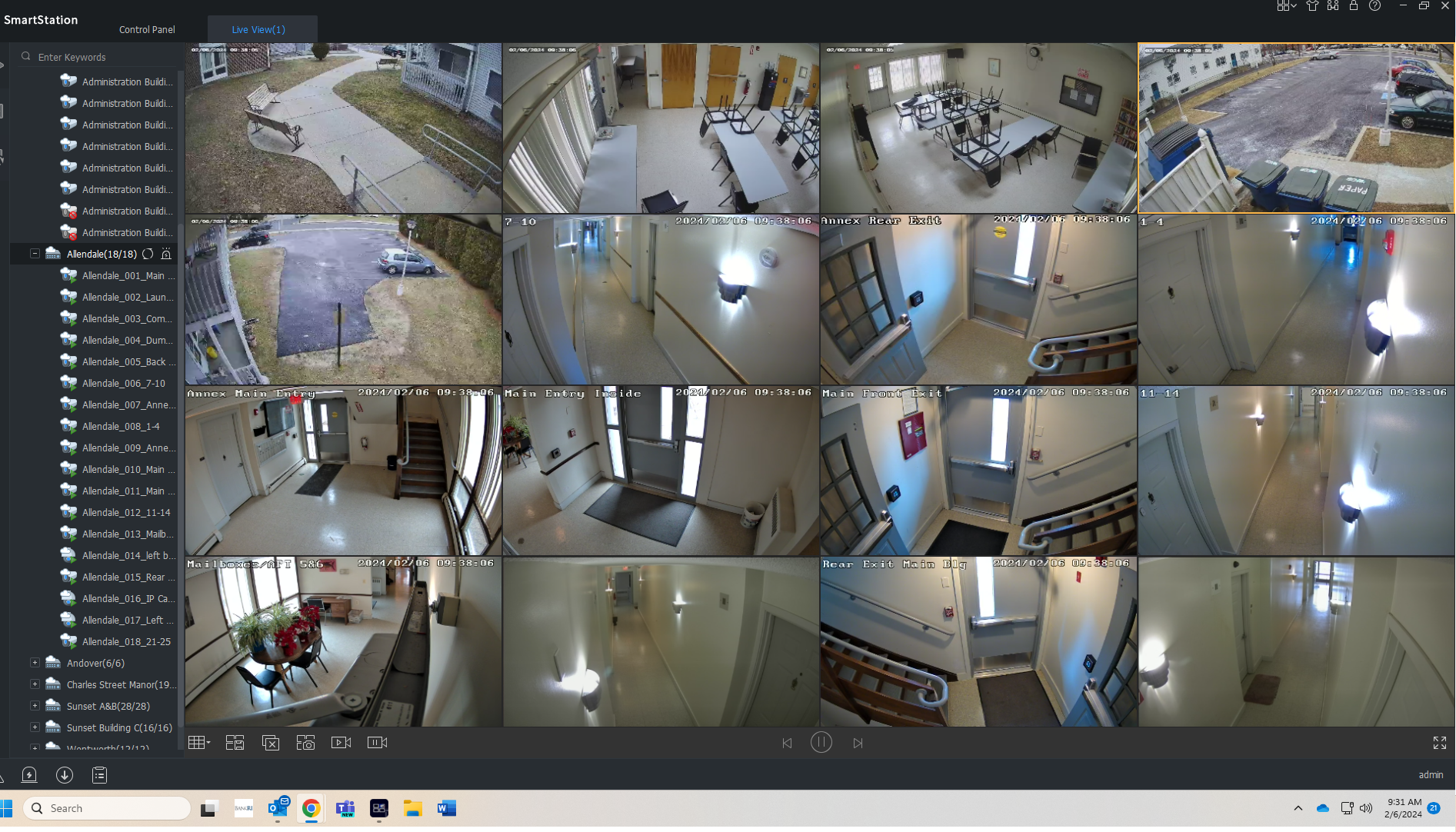 Screenshot of Cameras