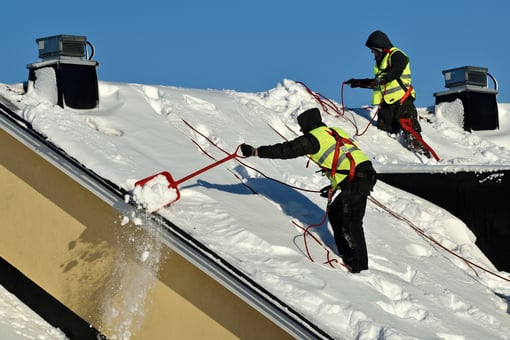 Removing snow from roof