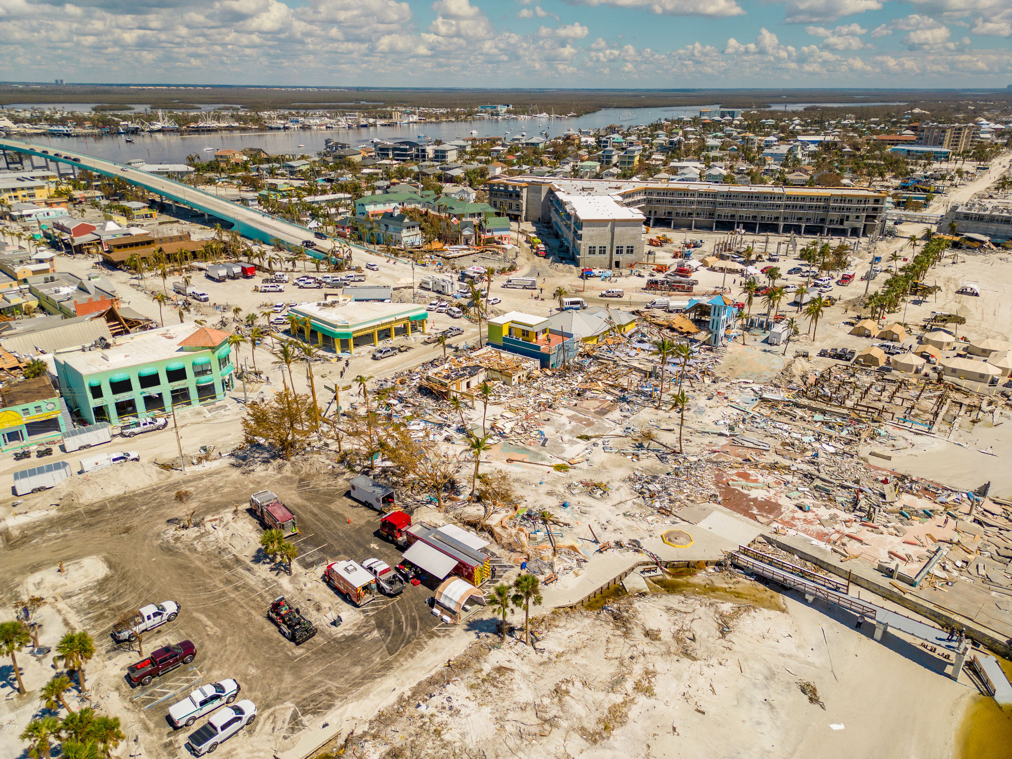 Town after a hurricane