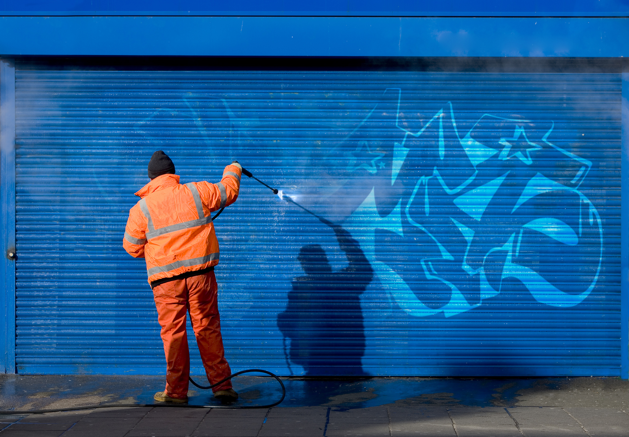 Painting over graffiti 